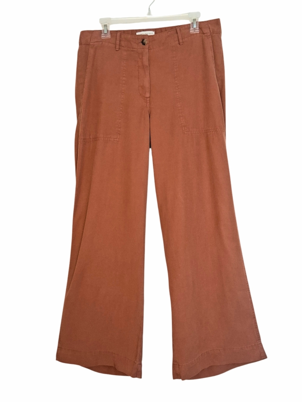 Banana Republic Super Soft Soma Midrise Wide Leg Pants Terra Cotta Sz Large 2025